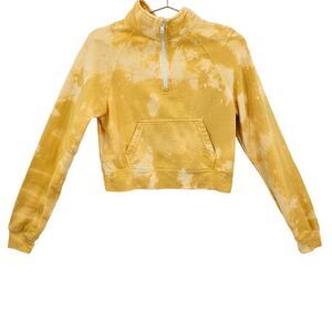 Brandy Melville John Galt Custom Tie Dye Quarter Zip Cropped Sweatshirt OS